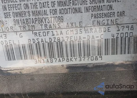 2019 Nissan Sentra Sv from USA, damaged, VIN 3N1AB7AP8KY377089